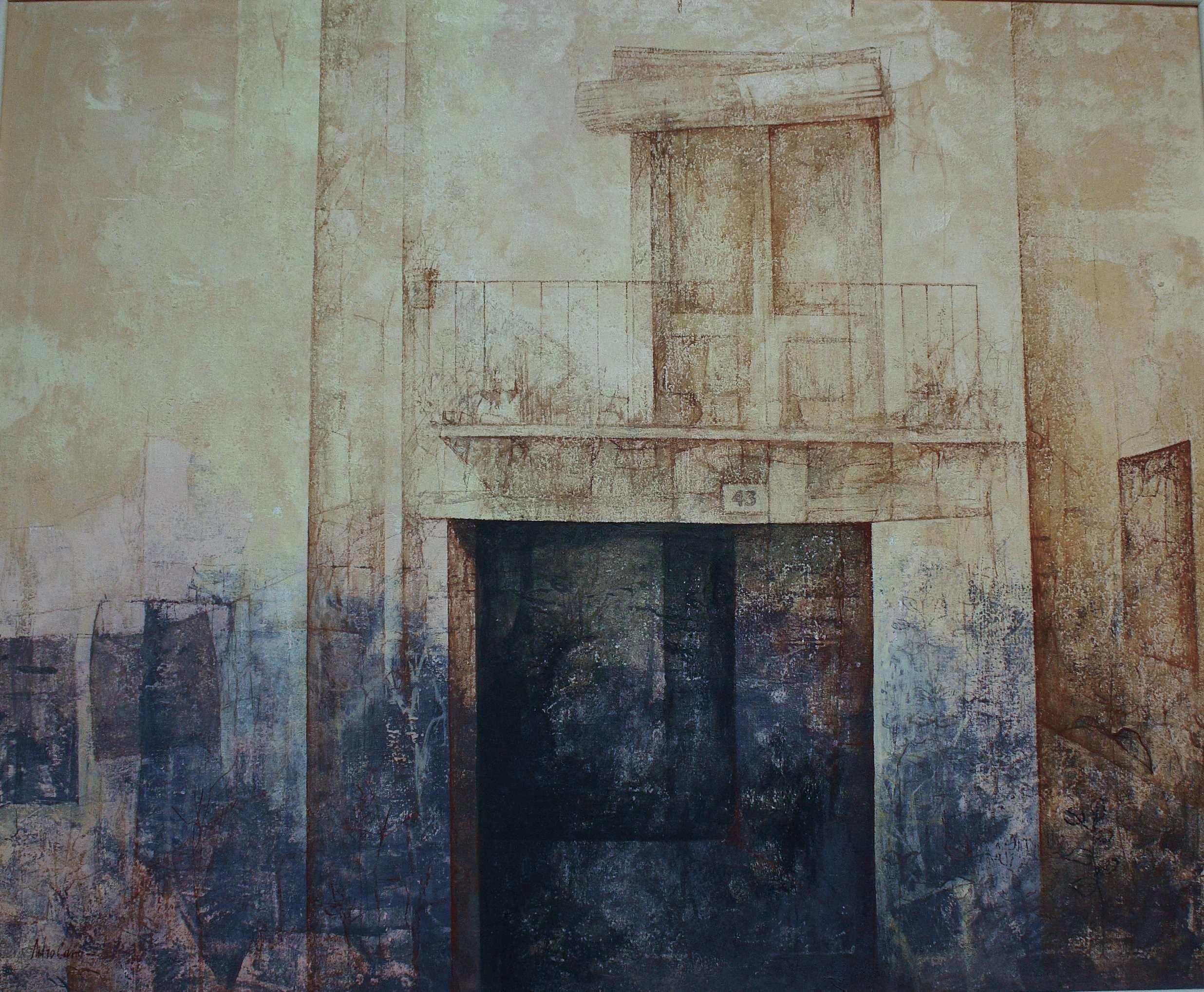 Pedro Cano. Blanca (Murcia) 1944. Puertas. Oleo sobre tabla. Medidas de 80 x 100.