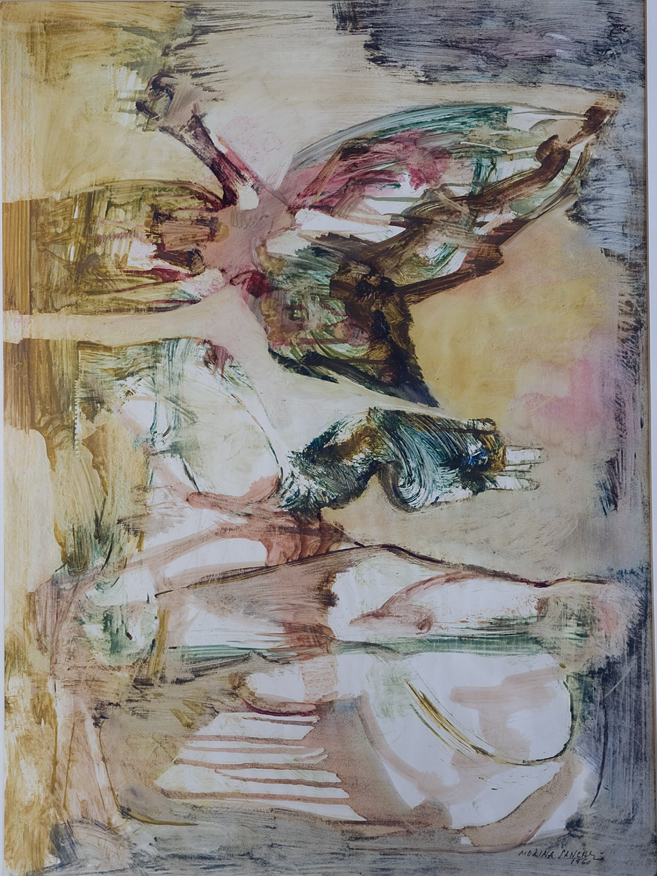 Vuelo Libre 1960. Oleo sobre papel 65x51 cm