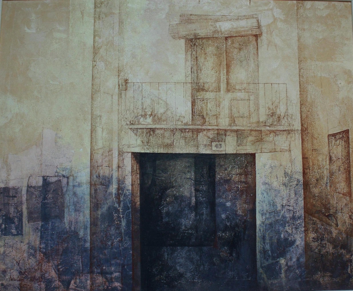 Pedro Cano. Blanca (Murcia) 1944. Puertas. Oleo sobre tabla. Medidas de 80 x 100.