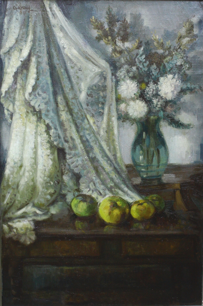Luis Garay. Murcia 1893 – 1956. Bodegón. Oleo sobre lienzo. Medidas de 92 x 62.