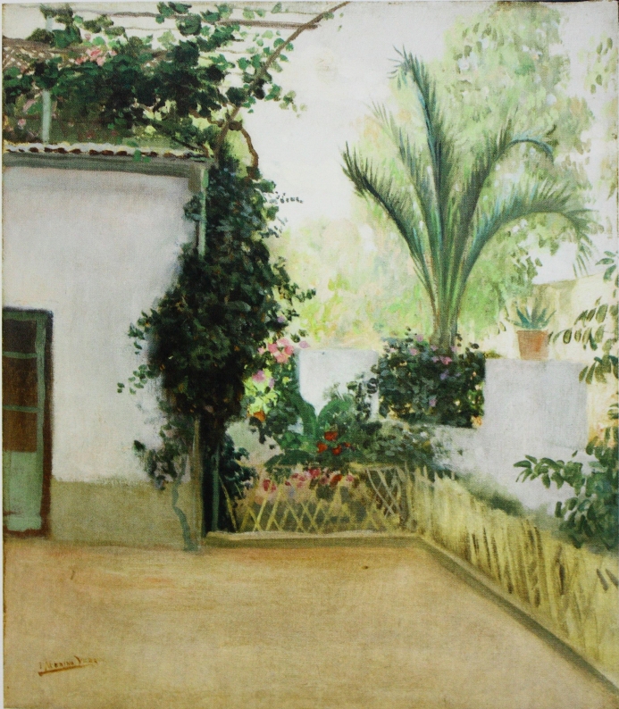 Median Vera. Archena 1976- 1918).Rincón huertano 42 x 39. Óleo sobre lienzo.